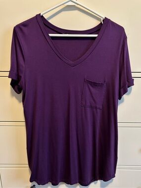 Heimish USA - Purple V-Neck Pocket Tee